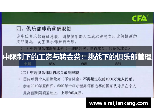 中限制下的工资与转会费：挑战下的俱乐部管理